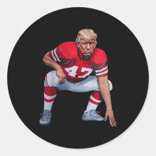 Donald trump american football president 2025Donal Classic Round Sticker