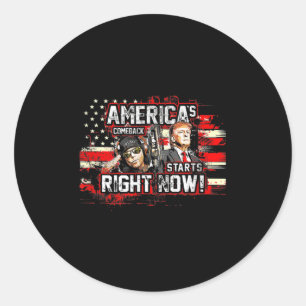 Donald Trump Americas Comeback 2024  Classic Round Sticker