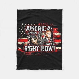 Donald Trump Americas Comeback 2024 Fleece Blanket