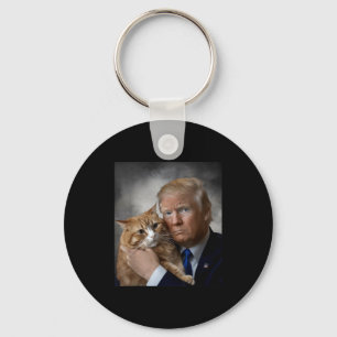 Donald Trump And Cat Funny Trump And Cat, Litical  Key Ring