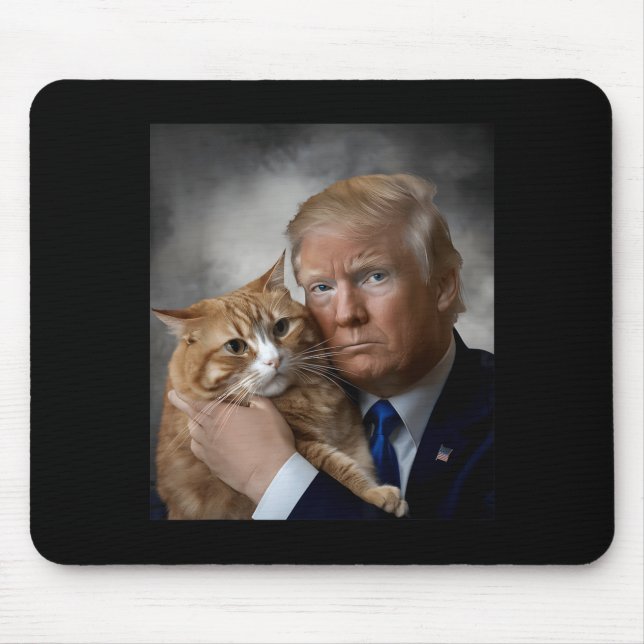 Donald Trump And Cat Funny Trump And Cat, Litical  Mouse Pad (Front)