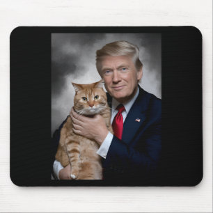 Donald Trump And Cat Funny Trump And Cat  Mouse Pad