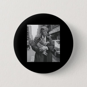 Donald Trump And Cat In Nyc 6 Cm Round Badge