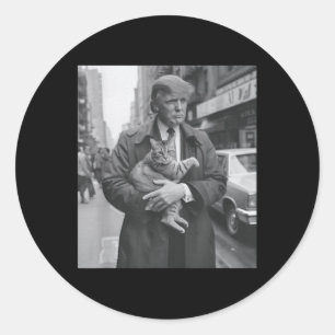 Donald Trump And Cat In Nyc Classic Round Sticker