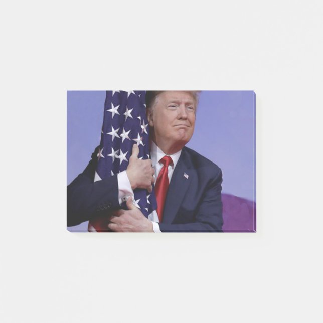 Donald Trump and the US Flag Post-it Notes (Front)