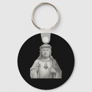 Donald Trump As Jesus - Faith And Patriotism For C Key Ring