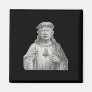 Donald Trump As Jesus - Faith And Patriotism For C Magnet