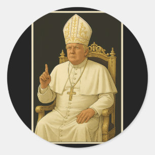 Donald Trump As Pope Vatican Meme 1  Classic Round Sticker