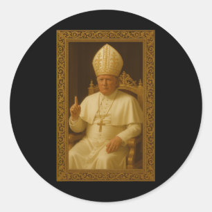 Donald Trump As Pope Vatican Meme  Classic Round Sticker
