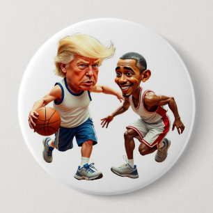 Donald Trump Barack Obama 10 Cm Round Badge
