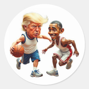 Donald Trump Barack Obama  Classic Round Sticker