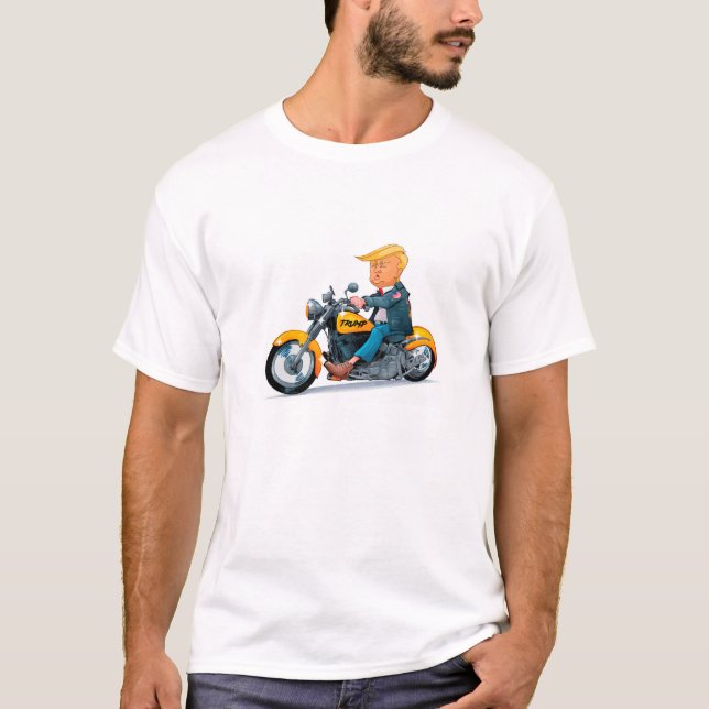 Donald Trump biker President  cheerful modern T-Shirt (Front)