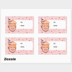 DONALD TRUMP BIRTHDAY RECTANGULAR STICKER
