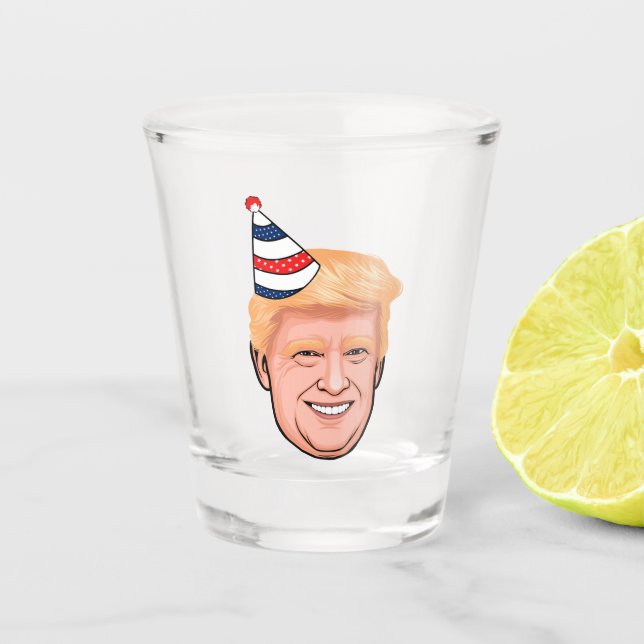 DONALD TRUMP BIRTHDAY SHOT GLASS (Front)