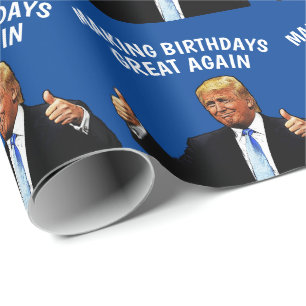DONALD TRUMP BIRTHDAY WRAPPING PAPER