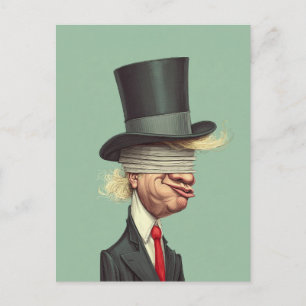Donald Trump Blind Power Satire Postcard