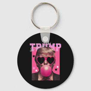 Donald Trump Blowing Bubble Gum Pink Sungles Trump Key Ring
