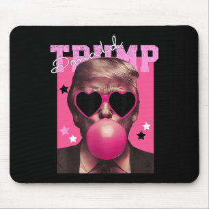 Donald Trump Blowing Bubble Gum Pink Sungles Trump Mouse Pad