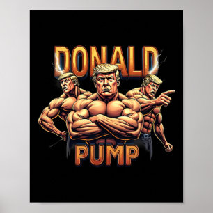 Donald Trump Bodybuilding Funny Gym Meme Humor  Poster