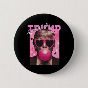 Donald Trump Bubble Gum Pink Sungles  6 Cm Round Badge