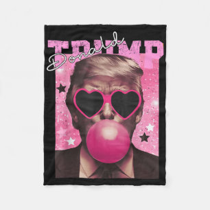 Donald Trump Bubble Gum Pink Sungles Fleece Blanket
