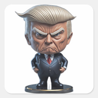 Donald Trump Caricature Figure Square Sticker