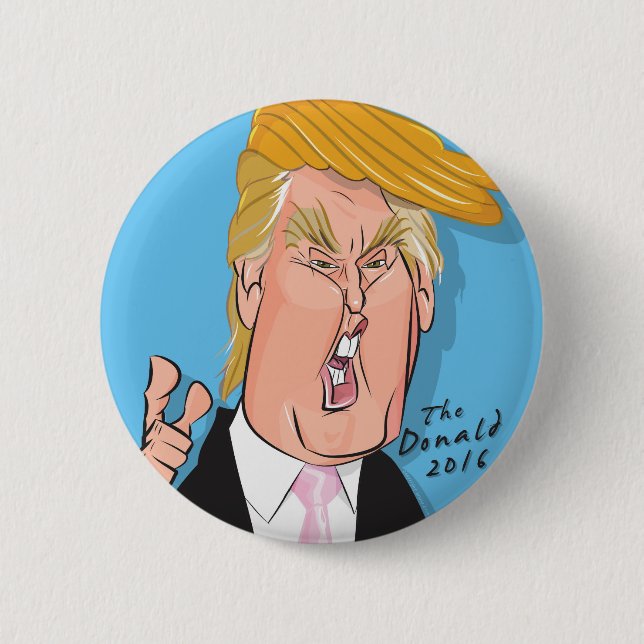Donald Trump Cartoon Button (Front)
