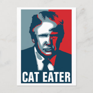 Donald Trump CAT EATER Postcard