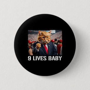 Donald Trump Cat Nine Lives Baby 6 Cm Round Badge