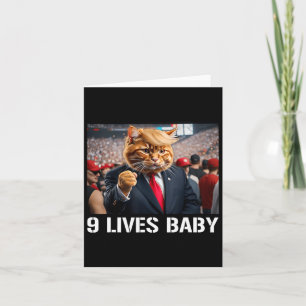 Donald Trump Cat Nine Lives Baby  Card