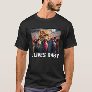 Donald Trump Cat Nine Lives Baby Funny 9 Lives Bab T-Shirt