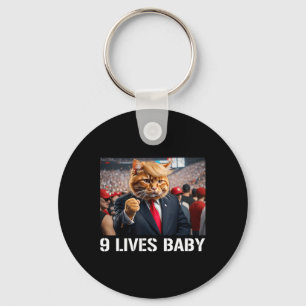 Donald Trump Cat Nine Lives Baby  Key Ring