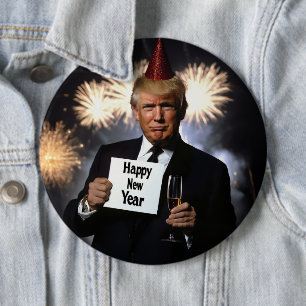 Donald Trump Celebrates New Year’s in Style 6 Cm Round Badge