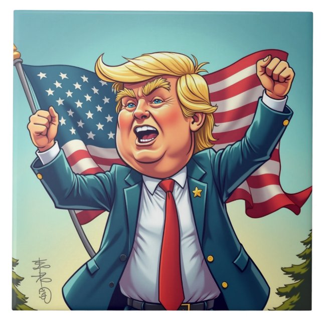 Donald Trump  Ceramic Tile (Front)