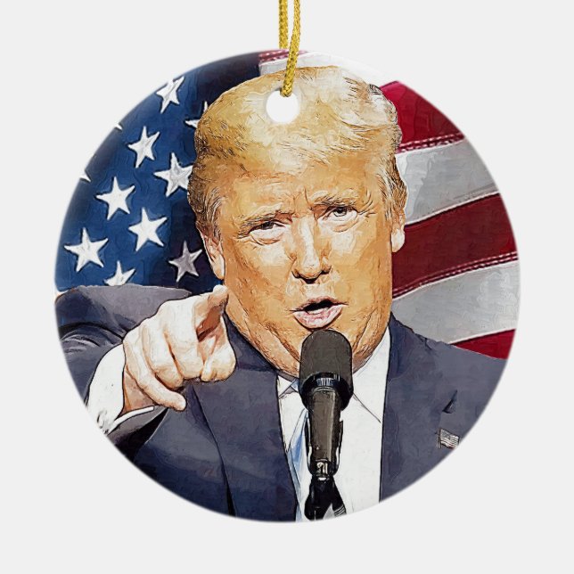 Donald Trump Ceramic Tree Decoration (Front)