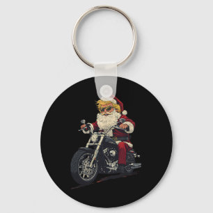 Donald Trump Christmas Biker Motorbike Funny Santa Key Ring