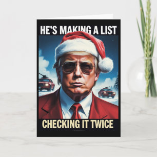Donald Trump Christmas Card   Santa List Holiday 