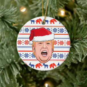 DONALD TRUMP Christmas Ceramic Ornament