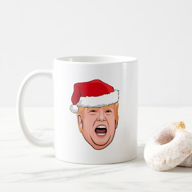 DONALD TRUMP Christmas Coffee Mug (With Donut)