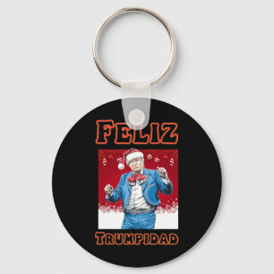 Donald Trump Christmas Feliz Trumpidad Key Ring