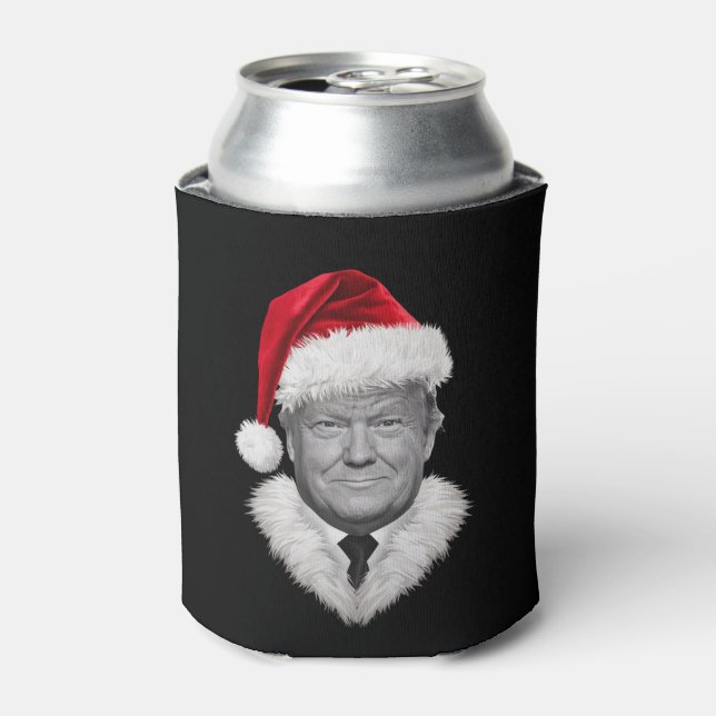 Donald Trump Christmas Funny Santa Hat Gift  Can Cooler (Can Front)