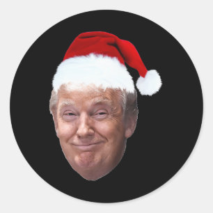 Donald Trump Christmas Funny Santa Hat Gift Classic Round Sticker