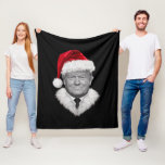 Donald Trump Christmas Funny Santa Hat Gift  Fleece Blanket<br><div class="desc">Donald Trump Christmas Funny Santa Hat Gift</div>