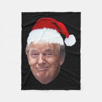 Donald Trump Christmas Funny Santa Hat Gift Fleece Blanket