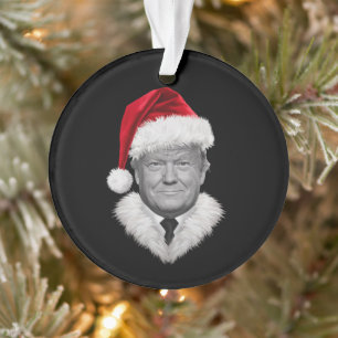 Donald Trump Christmas Funny Santa Hat Gift  Ornament