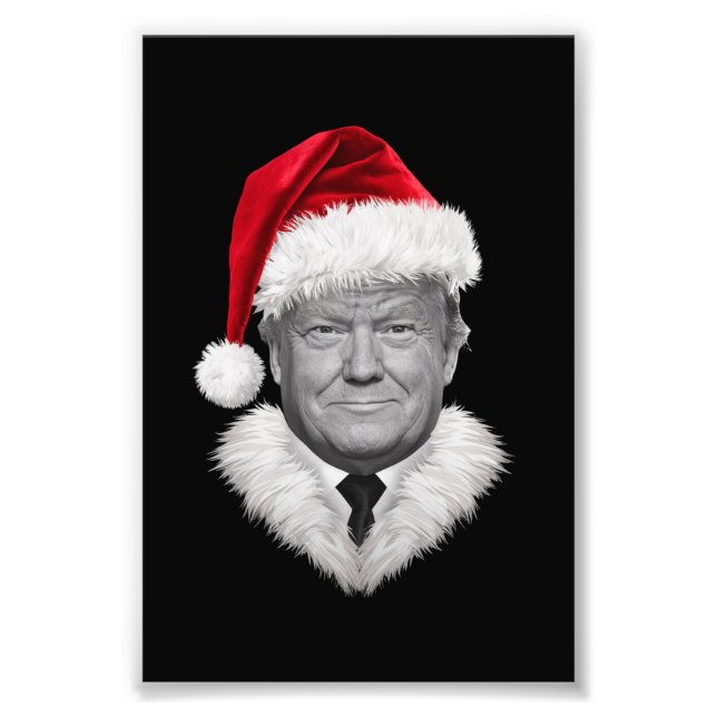 Donald Trump Christmas Funny Santa Hat Gift  Photo Print (Front)