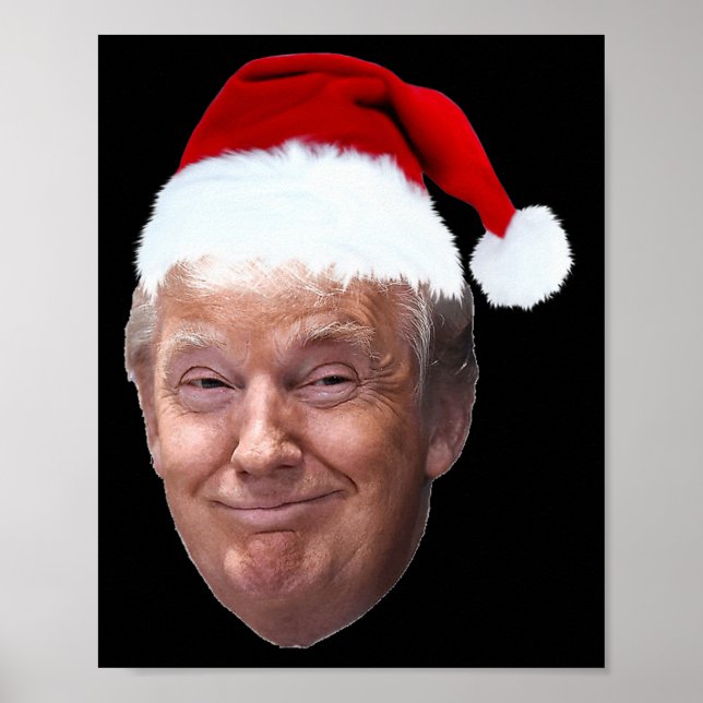 Donald Trump Christmas Funny Santa Hat Gift  Poster (Front)