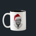 Donald Trump Christmas Funny Santa Hat Gift  Two-Tone Coffee Mug<br><div class="desc">Donald Trump Christmas Funny Santa Hat Gift</div>