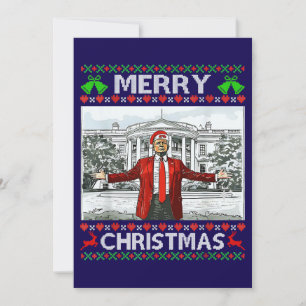 Donald Trump Christmas Funny Santa Hat Holiday Card
