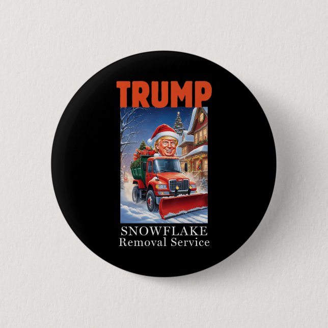 Donald Trump Christmas Funny Snowflake Removal  6 Cm Round Badge (Front)